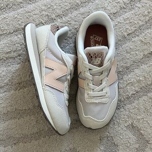 New Balance Kids' Cream and Pink Sneakers - Never Worn